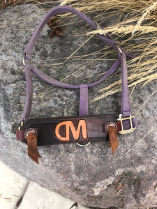 Custom Leather Noseband for Traditional Halter