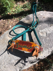 Custom Leather Noseband for Traditional Halter