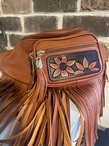 Brown Fringe Bum Bag